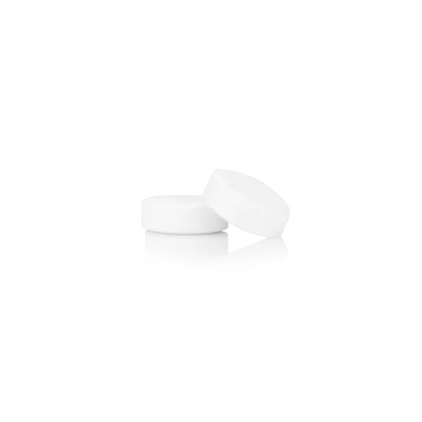 Fehér tabletta elszigetelt fehér háttér — Stock Fotó