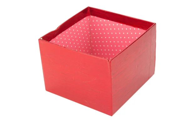 Röd presentförpackning isolerad på vit bakgrund — Stockfoto