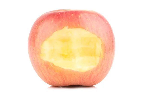 Яблочный укус на белом фоне — стоковое фото