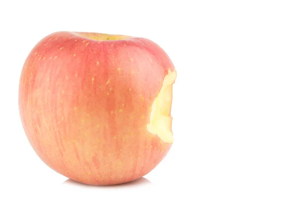 Яблочный укус на белом фоне — стоковое фото