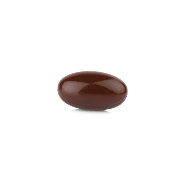 vitamin E. ek gıda. renk kahverengi kapsül. üzerinde izole 
