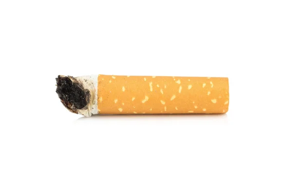 Mégot de cigarette isolé sur fond blanc — Photo