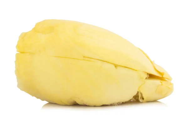 Durian. fruta del rey. pelado. aislado sobre fondo blanco —  Fotos de Stock