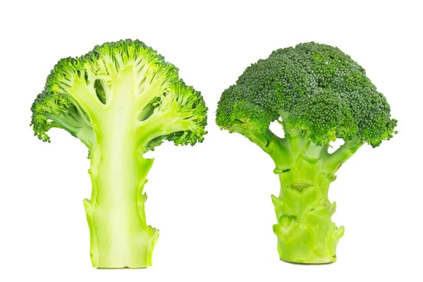 Yarısı beyaz arka plan üzerinde izole brokoli — Stok fotoğraf