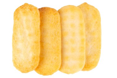 Temiz Beyaz Stüdyo Arkaplanında Savory Snack Chips Yığını.