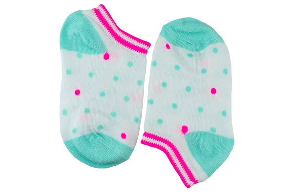 Chaussettes Bébé Lumineuses Isolées Sur Fond Blanc Mode Bébé — Photo