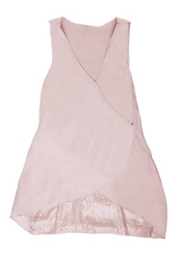 Beyaz bir arka plan üzerinde izole şık yazlık giysiler. Pembe yazlık elbise. Yaz Modası.