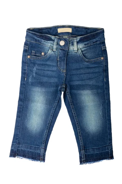 Kinderjeans Mädchen Jeanshose Isoliert Auf Weißem Hintergrund Jeans Mode — Stockfoto