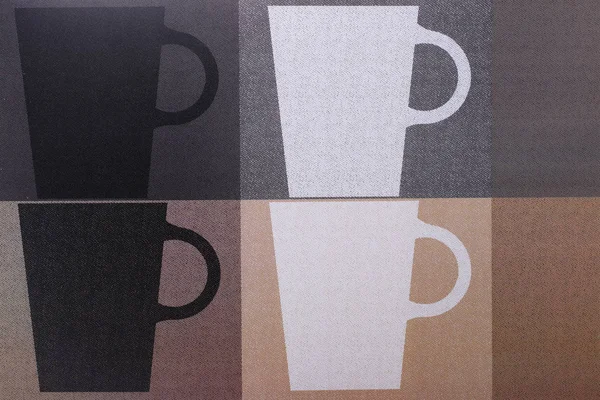 Kahve Fincanları Arka Plan Yazdırılan Kahve Fincanı Ile Seamless Modeli — Stok fotoğraf