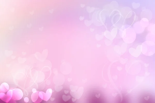 Astratto Festivo Sfocatura Rosa Brillante Sfondo Pastello Con Cuori Amore — Foto Stock