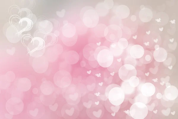 Abstract Festive Blur Bright Pink Pastel Background White Pink Hearts — Stock Photo, Image