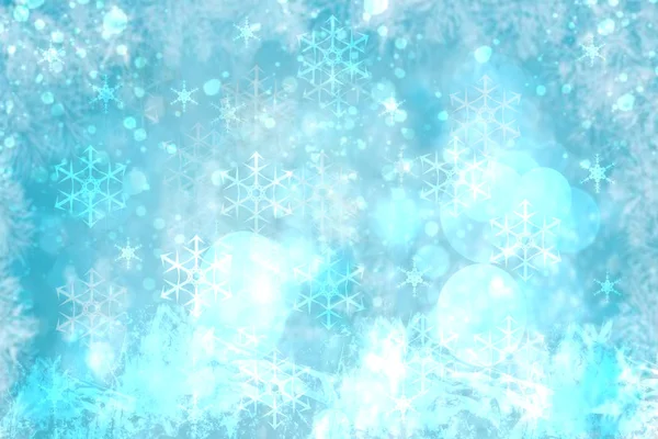 Abstract blurred festive light blue winter christmas or Happy Ne — Stock Photo, Image