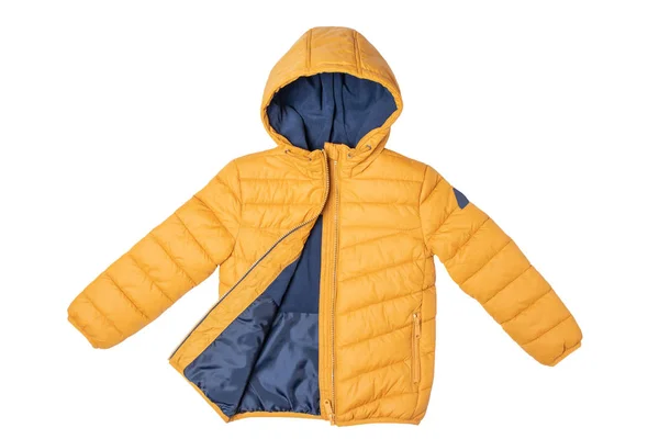 Chaqueta Invierno Para Niños Elegante Chaqueta Abrigo Amarillo Para Niños — Foto de Stock