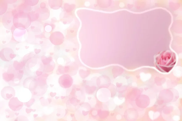 Абстрактный Праздничный Размытый Ярко Розовый Фон Рамкой Белыми Розовыми Сердечками — стоковое фото