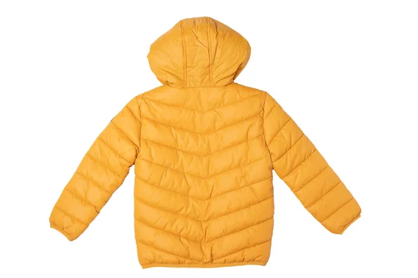 Детская Зимняя Куртка Стильные Детские Желтые Теплые Куртки Вниз Изолированы — стоковое фото