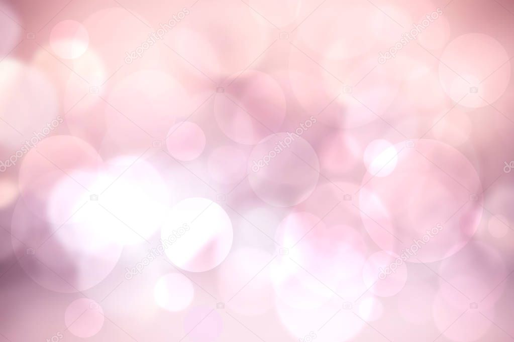 Abstract pink illustration. Abstract light pink pastel bokeh background texture with bright soft color circles. Beautiful template for your design.