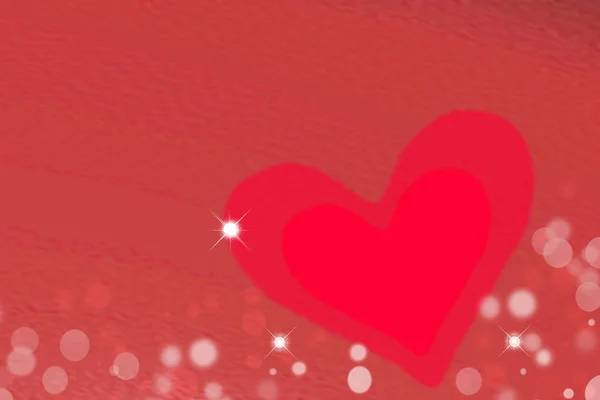 抽象情人节背景 减少节日模糊红色明亮的背景与红色的心和闪闪发光的钻石情人节或婚礼 浪漫质感背景 为您的设计提供空间 卡的概念 — 图库照片
