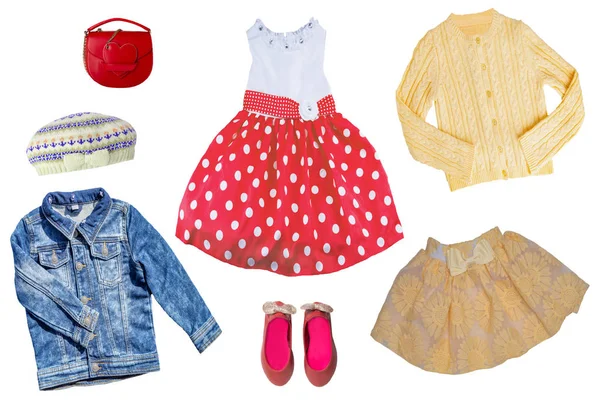 Ensemble Collage Vêtements Pour Enfants Concept Printemps Automne Vêtements Été — Photo