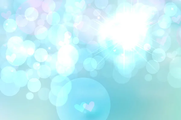 Abstract Festive Blur Bright Blue Pastel Background Blue Pink Hearts — Stock Photo, Image