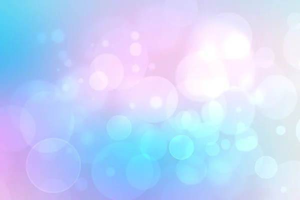Abstracte verloop van roze blauw pastel lichte achtergrond textuur met gloeiende lichten van de circulaire bokeh. Mooie kleurrijke lente of zomer achtergrond. — Stockfoto
