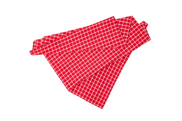 Closeup of a red and white checkered napkin or tablecloth isolat — Stock Photo, Image