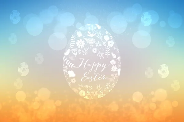Feliz fundo de Páscoa. Abstrato laranja gradiente azul primavera ba — Fotografia de Stock
