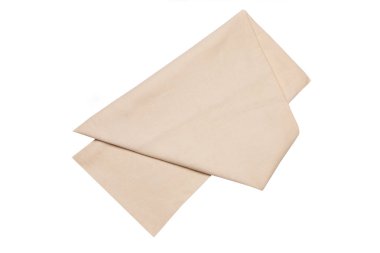 Havlular izole edildi. Bej peçete veya piknik masa örtüsü yakın çekim