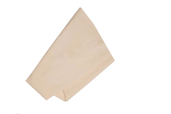 Toallas aisladas. Primer plano de una servilleta beige o mantel de picnic —  Fotos de Stock
