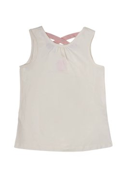 Kolsuz gömlek izole. Bej çocuk kız gömlek veya t-shirt zekâ