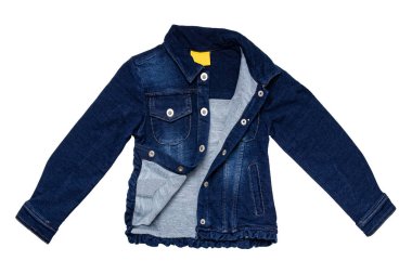 Çocuklar kot ceket izole. Şık bir moda Denim koyu Blu