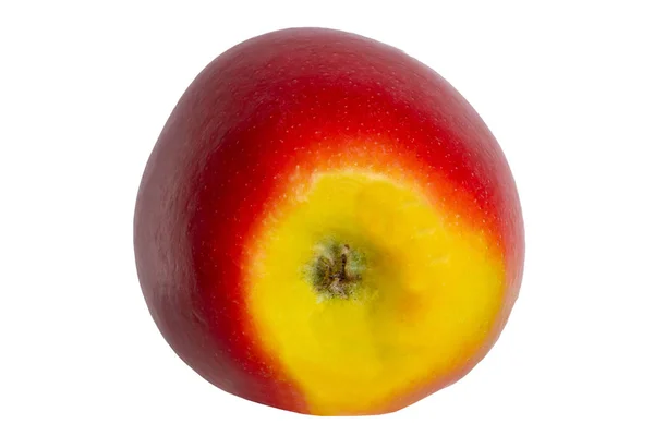 Primer plano de una fruta fresca de manzana madura sobre fondo blanco aislado —  Fotos de Stock