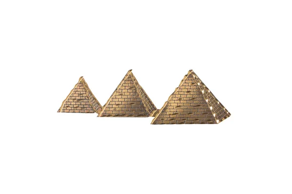 Pirâmides egípcias. Pirâmides douradas egípcias de materia metálica — Fotografia de Stock