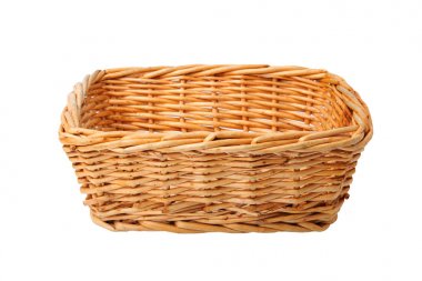 Boş sepet beyaz arka plan üzerinde izole. Yiyecek ve profesyonel için