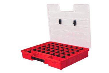 Zanaatkar ların ekipmanları. Boş bir açık profesyonel kırmızı plastik st