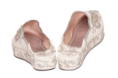 Terlik kadın izole. Zarif lüks el yapımı b closeup