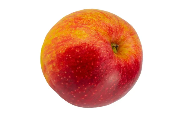 Närbild av en röd färsk mogen äppelfrukt isolerad på en vit rygg — Stockfoto