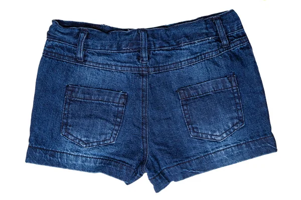 Jeans-Shorts isoliert. trendige, stylische kurze Jeanshose mit ora — Stockfoto