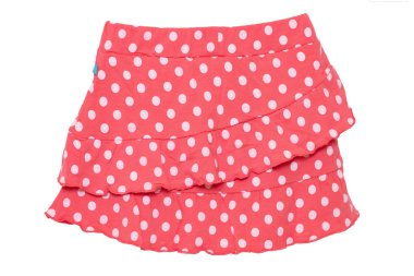 Yazlık etek izole edilmiş. Güzel bir kırmızı küçük kız sh Closeup