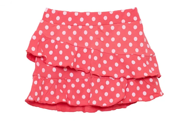 Yazlık etek izole edilmiş. Güzel bir kırmızı küçük kız sh Closeup