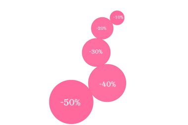 Pembe satış tasarım elemanı. Farklı siz bir dizi pembe daireler