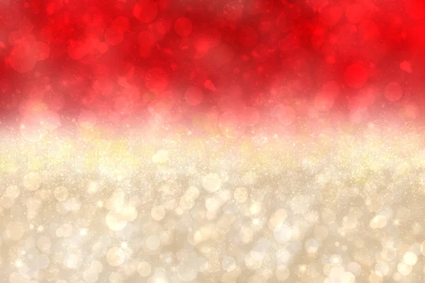 Abstrakte festliche verschwommene rotgoldene Hintergrundtextur mit Bokeh-Kreisen und leuchtenden Sternen und Lichtern für Valentinstag oder Hochzeitstag. Kartenkonzept. Raum für Gestaltung. — Stockfoto