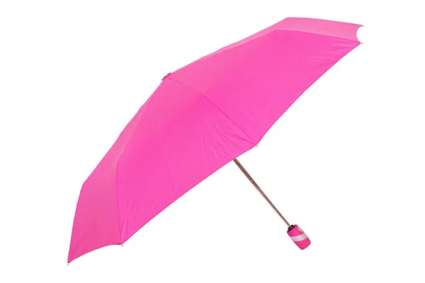 Зонтик изолирован. Крупный план красивый открытый розовый зонтик изол — стоковое фото