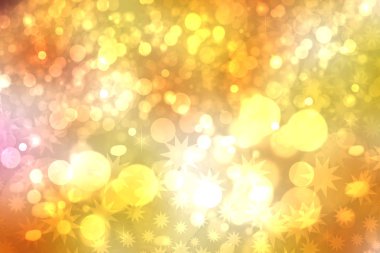 Bir festival soyut Happy New Year veya Noel doku arka plan ve altın sarı bulanık bokeh ışıkları ve yıldız ile. Tasarım alanı. Kart konsepti veya reklam.