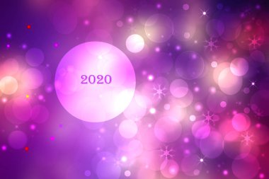 Soyut bulanık şenlikli pembe mor Happy New Year arka plan t