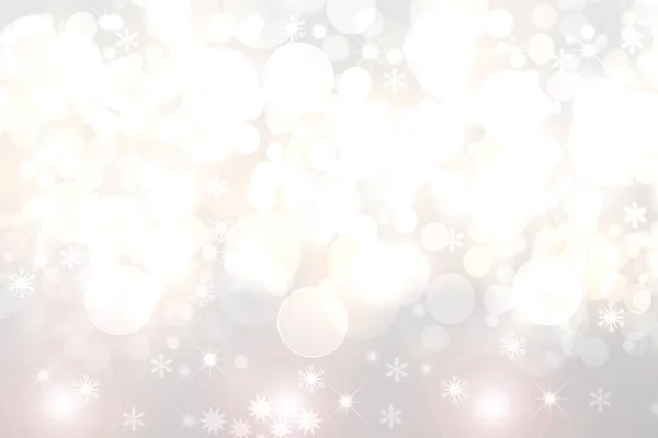 Astratto offuscata festivo delicato Natale invernale o felice anno nuovo sfondo con argento lucido e bianco bokeh illuminato stelle. Bella texture sfondo luminoso . — Foto Stock