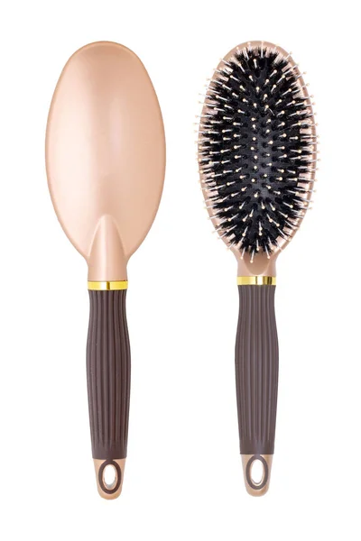 Hair combs isolated. Closeup of a stylish new modern hair brush — 图库照片