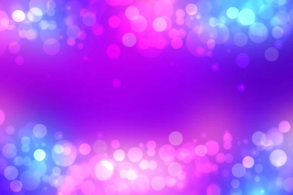 Bulanık bokeh daireleri ve ışıkları olan soyut mor mavi arkaplan dokusu. Tasarım için alan. Güzel arkaplan.