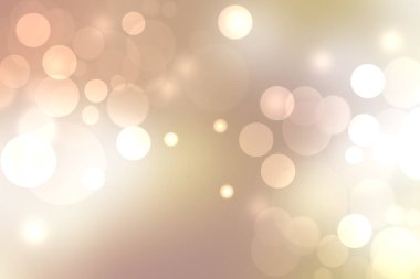 Soyut açık kahverengi, eğimli, renkli daireler ve bokeh ışıklarla donatılmış gümüş renkli arka plan dokusu. Boşluğu olan güzel arkaplan.