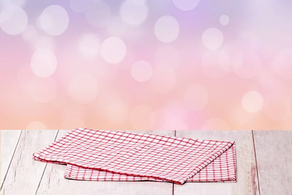 Leeg Tafelproduct Sluiten Van Een Leeg Rood Geruite Tafelkleed Servet — Stockfoto