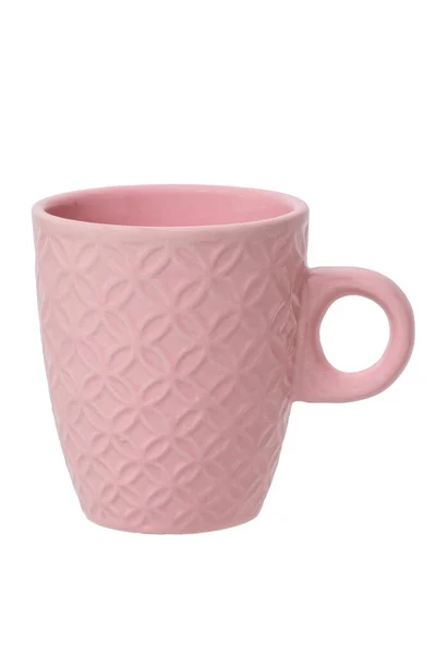 Кружку Кофе Крупный План Розовой Керамической Кружки Чашки Чая Изолированы — стоковое фото